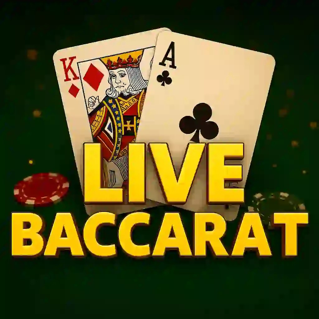 Live Baccarat online game logo by Evolution on lukki-casino.eu