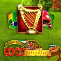 Rainbow Riches Locomotion slot logo by Light & Wonder at Lukki CasinoRainbow Riches Locomotion