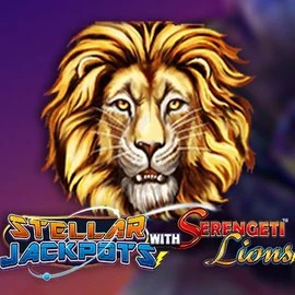 Logo of Stellar Jackpots with Serengeti Lions from Lightning Box Game at Lukki Casino